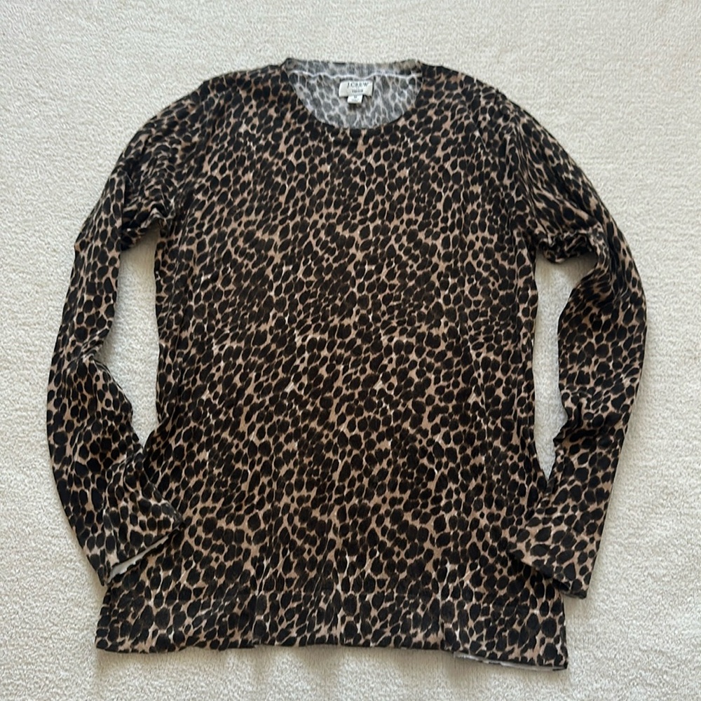 Size M JCrew Teddie leopard print shirt